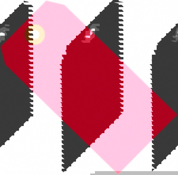 Blank Tag: 6-1/4'' High, Red, Vinyl